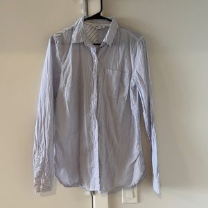 Blue pin-stripes button up